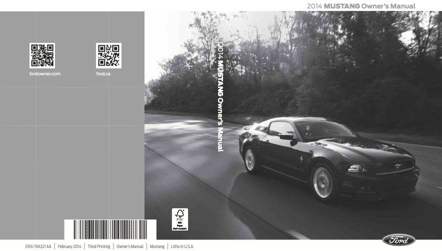 2014 Ford Mustang Owners Manual PDF - 463 Pages