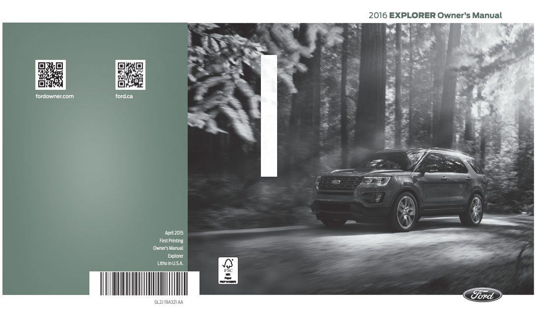 2016 Ford Explorer Owners Manual PDF - 541 Pages